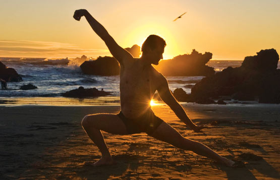 Yoga on the beach,  early morning